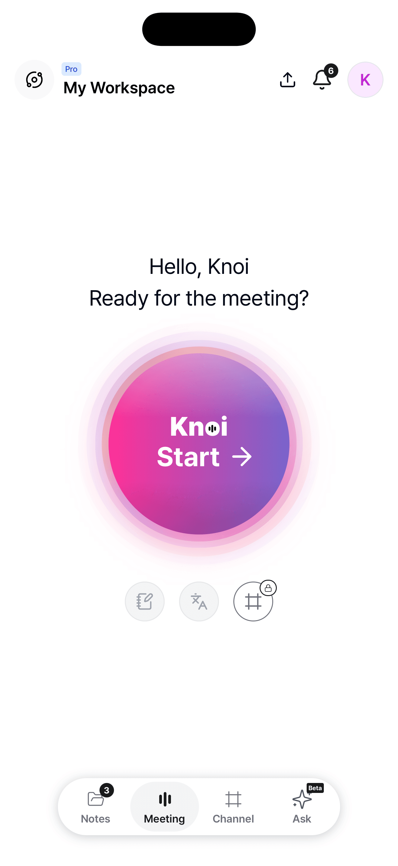 Knoi Home — Start meeting