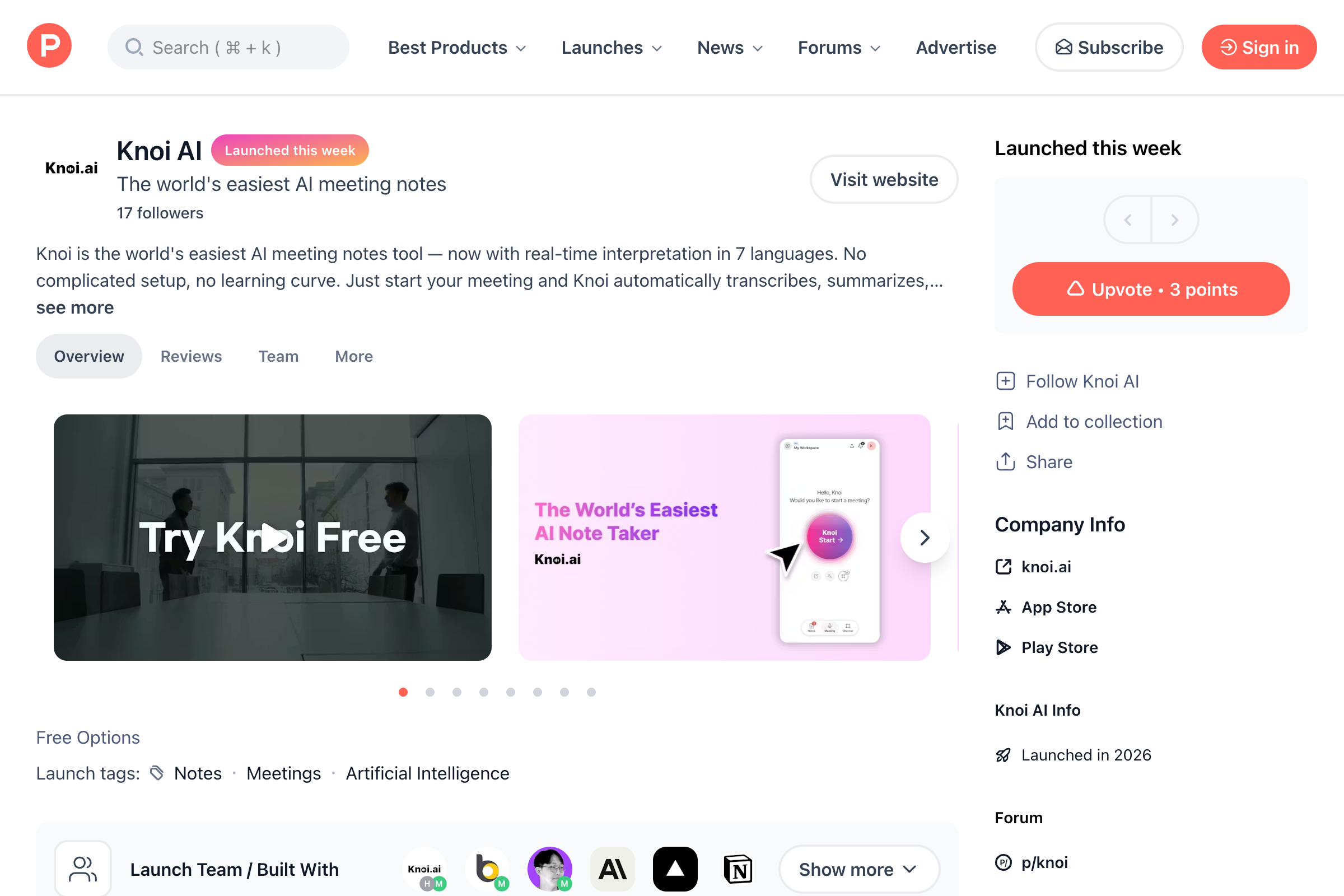 Knoi on Product Hunt